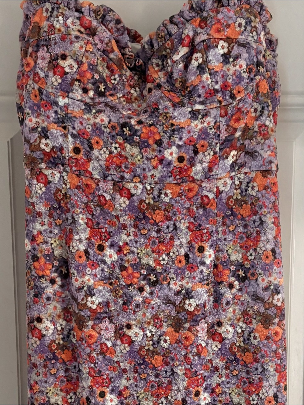 Hutch Lavender Floral Sweetheart Midi Dress - Picture 2 of 5